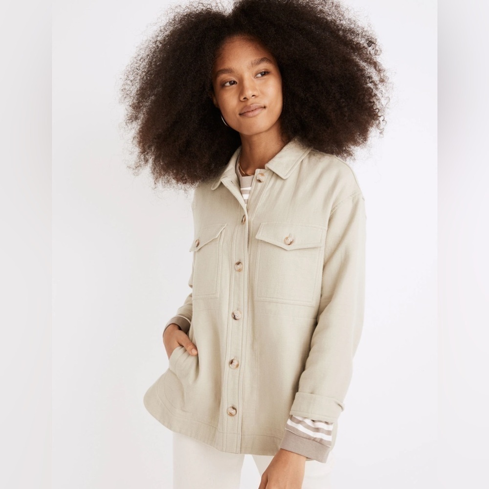 Madewell Waffleback Branner Shirt-Jacket in Faded Seagrass, small J48